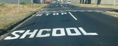 School Boy Error In Front Of School