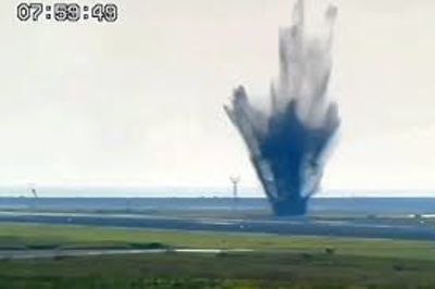 World War Two Bombs Explodes On Japanese Runway